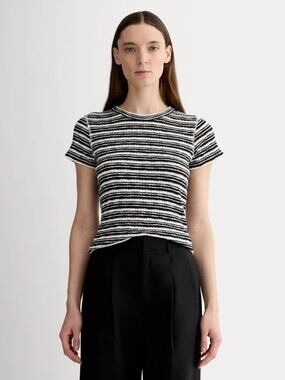 Everlane Cozy Rib Tee black and white L